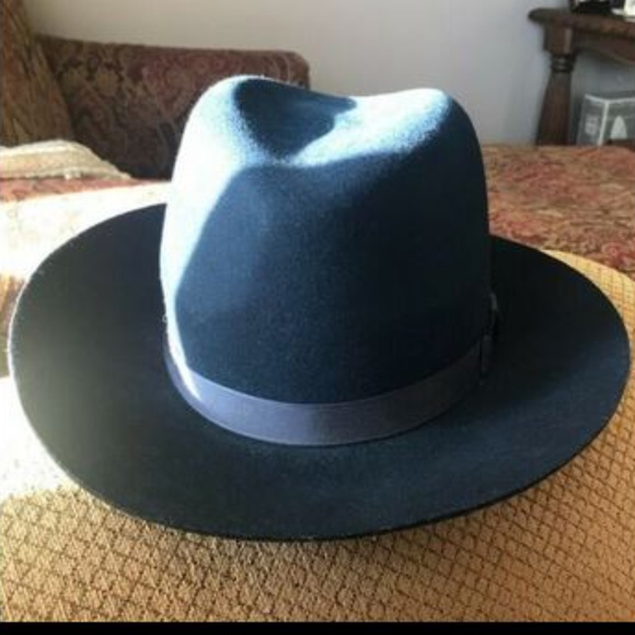 NEW! Rag & Bone Grosgrain Wool Fedora in DARK NAVY (L) main image 5